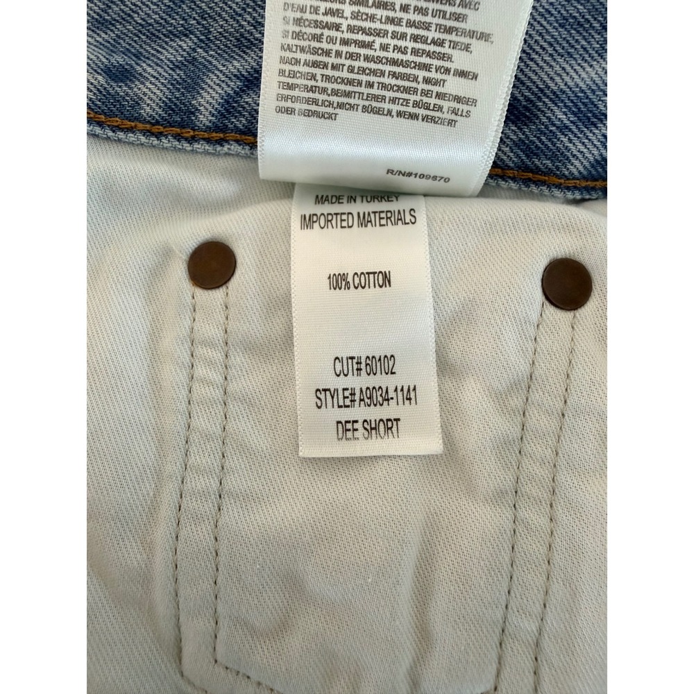 AGOLDE Dee High Rise Distressed Denim Shorts Light Wash Size 34 A9034-1141 - Picture 6 of 6
